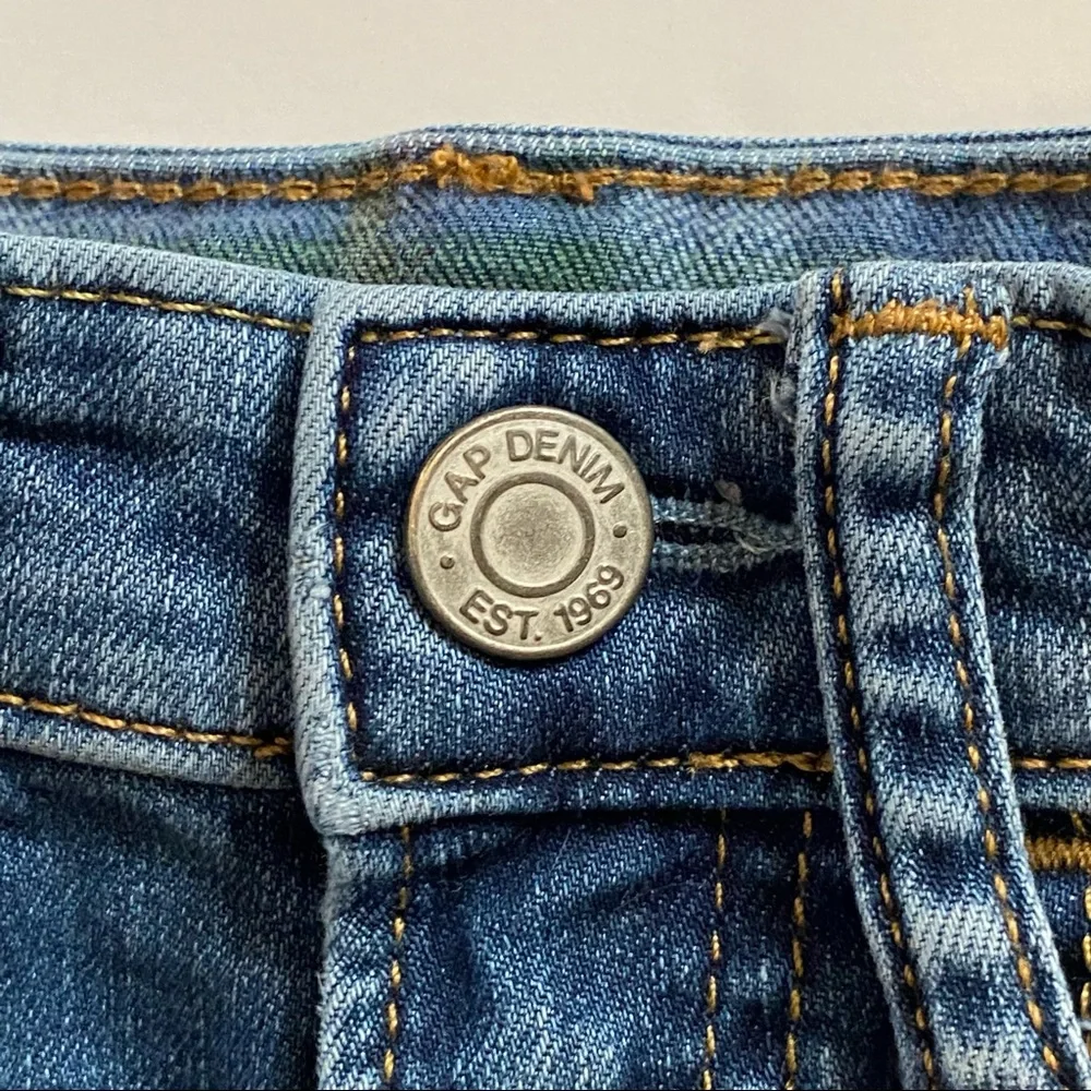 Gap Jeans size 12-18 Months plaid flannel cuffs Denim pants baby boys Gapkids
